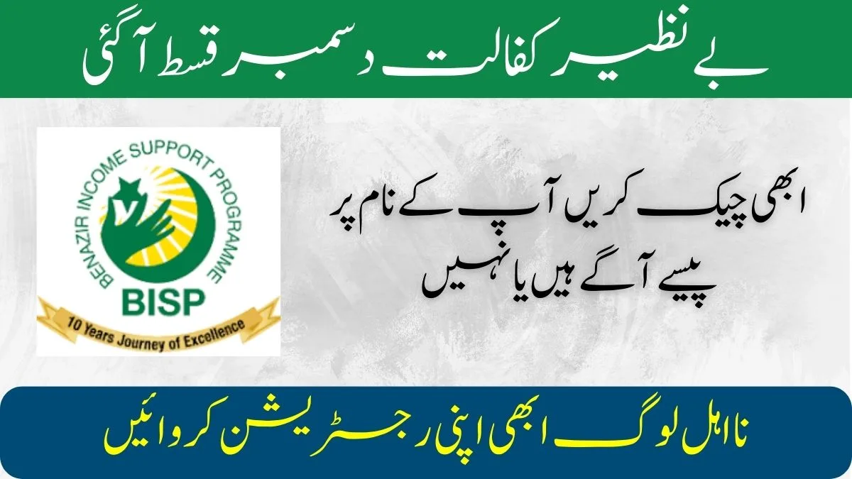 Benazir Kafalat Program Third Phase Of December Payments