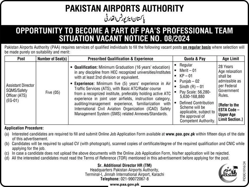 Pakistan Airports Authority Jobs