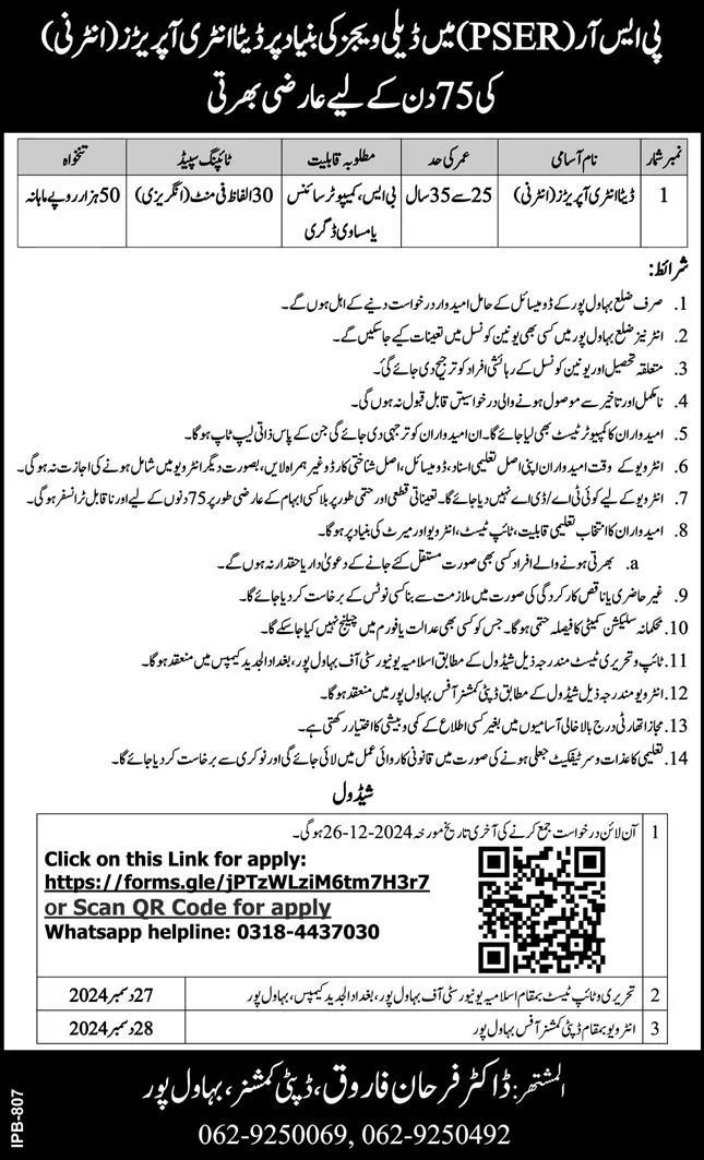 Government Jobs In Bahawalpur Today For Clerk